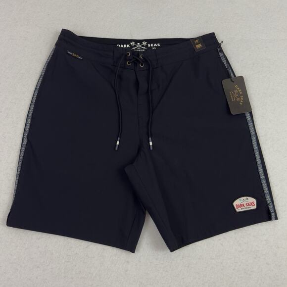 Dark Seas Fairbanks Boardshorts Men’s 31 Black 18” Slake Fit Swim Trunks NWT - Picture 3 of 14
